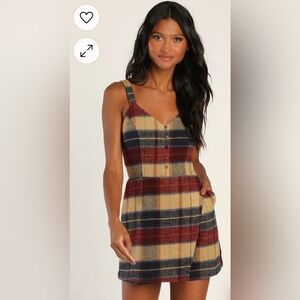 Skort Order Navy and Red Plaid Sleeveless Romper